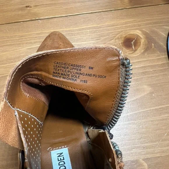 Steve Madden Cassie Ankle Boots Cognac Suede 8 - Picture 4 of 9